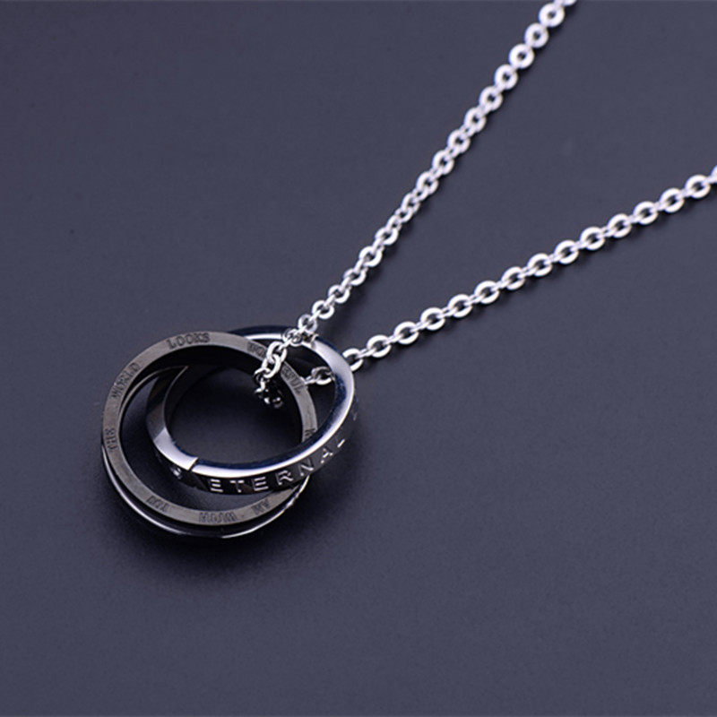 刻字霸气男士钛钢吊坠个性潮男项链 德祺银项链