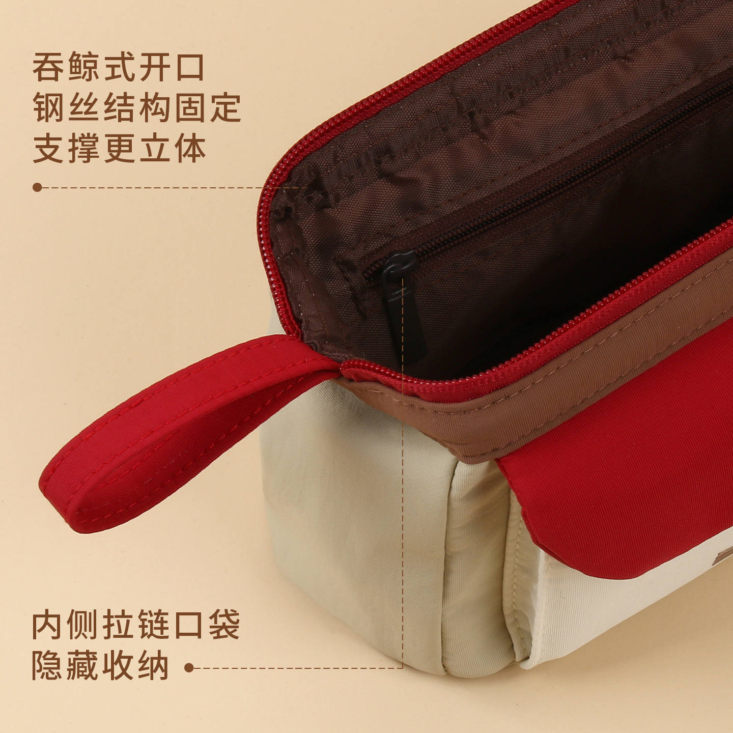 本木初品联名/echo航行日志 大容量强支撑吐司包 创意唯美高颜值牛津布化妆包多功能桌面收纳文具袋铅笔袋 - 图1