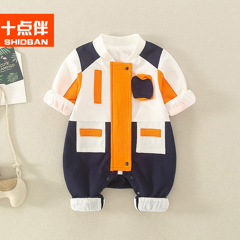 秋装长袖套装3-6个月男女宝宝爬服 十点伴周家连身衣/爬服/哈衣