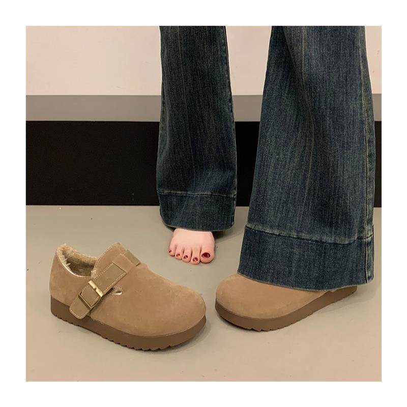 勃肯鞋女2025春秋新款复古厚底棉鞋一脚蹬孕妇全包博肯鞋豆豆鞋子,淘宝优惠券,粉丝福利购,淘宝优惠卷