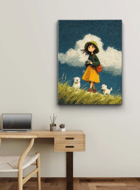 宫崎骏风格纯手绘肌理油画