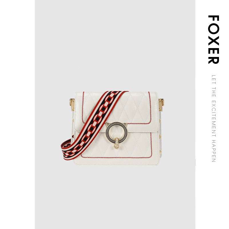 金狐狸2021新款秋冬真皮菱格包包 金狐狸女士包袋