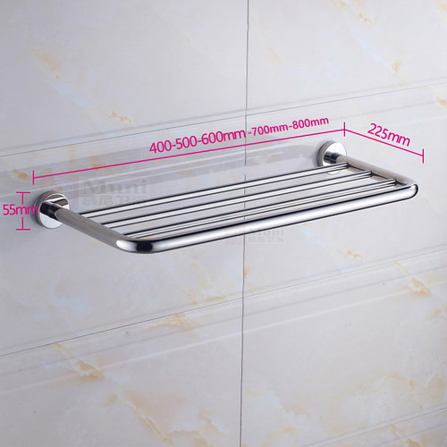 304不锈钢浴室毛巾架免打孔厕所置物架卫生间打孔式单层浴巾架 - 图1