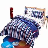 Хлопковый детский мультяшный комплект, простыня, спортивный пододеяльник, 4 предмета, постельные принадлежности