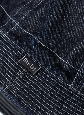 日本BLUE LUG 自行车工作帽棉质渔夫帽 调节尺寸抽绳反光安全骑行