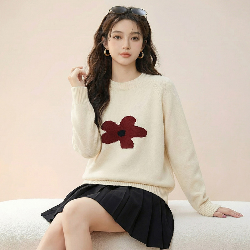 大码女装套头长袖上衣春款毛衣新款气质胖MM宽松显瘦毛衣打底衫女,淘宝优惠券,粉丝福利购,淘宝优惠卷