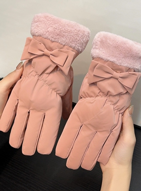 冬季加厚加绒女士保暖棉手套