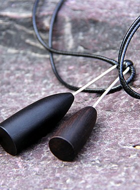 一株二艳原创配饰黑檀木吊坠女