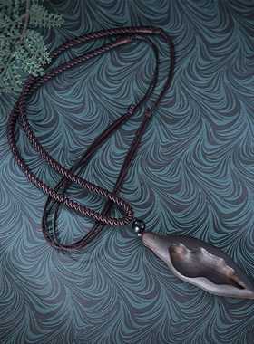 手工雕刻檀木吊坠项链男女通用