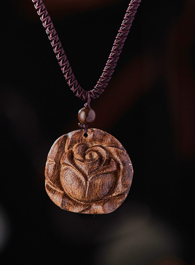 复古棉麻文艺风配饰品木质玫瑰花