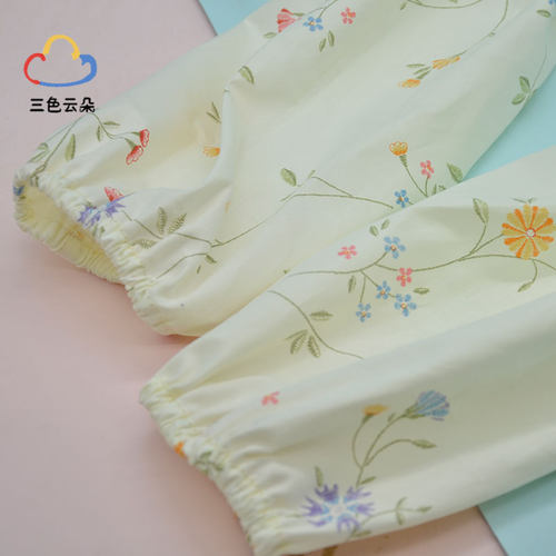 三色云朵碎花防晒护袖秋冬纯棉羽绒服毛衣办公室防污清洁工作袖套 - 图2