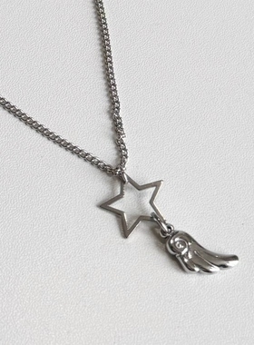 日韩系ins风星星五角星翅膀羽毛项链小众甜酷y2k复古辣妹简约日常