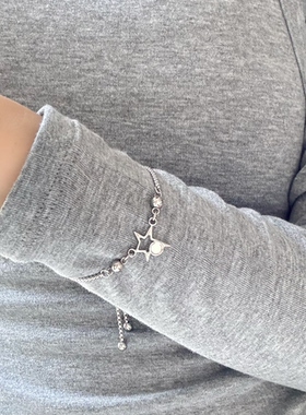 日韩系ins风简约日常复古星星五角星抽拉调节手链小众y2k甜酷手饰