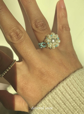 小众设计戒指珍珠清新百搭女