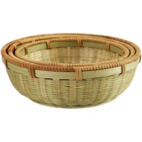 Кружный бамбук бамбука бамбука плетения бамбука бамбука бамбука бамбука корзина пыль пылевой сверчки с закусками с фруктами приготовленные из булочка коробка бамбука зеленая бамбуковая кожа тк.