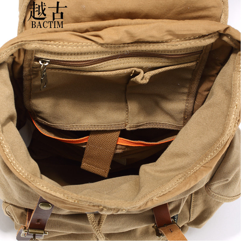 越古男士水桶包户外旅游帆布包包 越古双肩背包