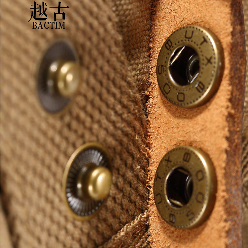 越古男士水桶包户外旅游帆布包包 越古双肩背包