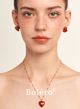 红色爱心珐琅吊坠项链女2026新款