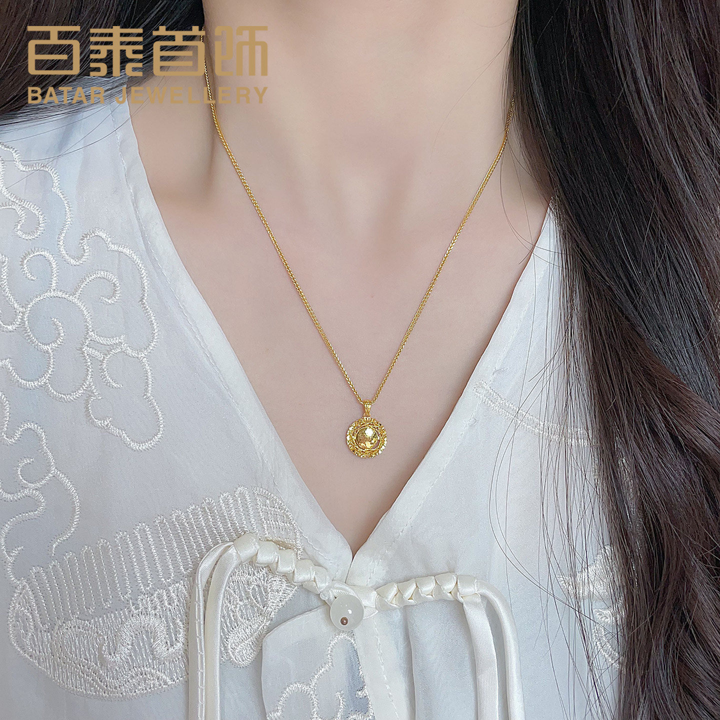 百泰碎碎冰鸽子蛋黄金吊坠女款足金999挂坠镂空绕线鱼鳞项坠礼物,淘宝优惠券,粉丝福利购,淘宝优惠卷