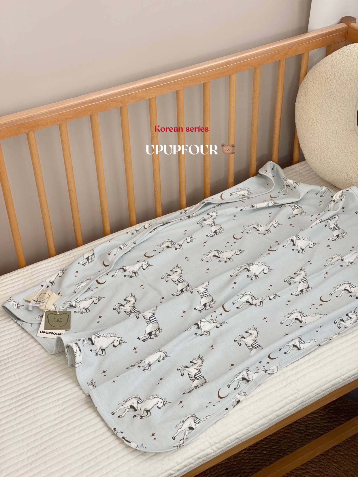 upupfour出口品质新生婴儿盖毯抱被空调毯纯棉包裹巾毯盖毯推车毯-图3