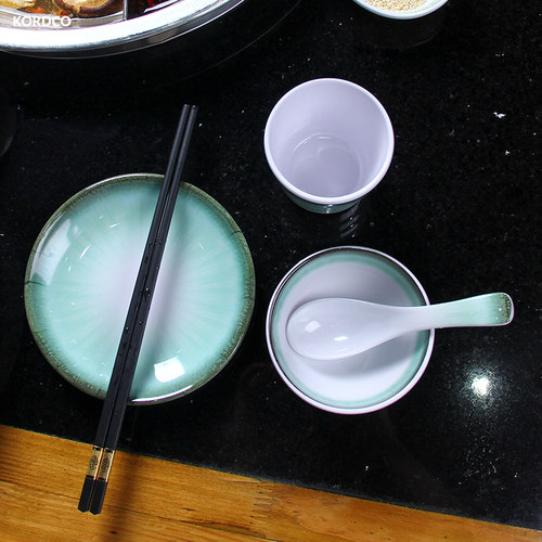 密胺餐盘圆形菜盘子塑料平盘商用火锅盘家用摆台骨碟西餐盘快餐盘 - 图3
