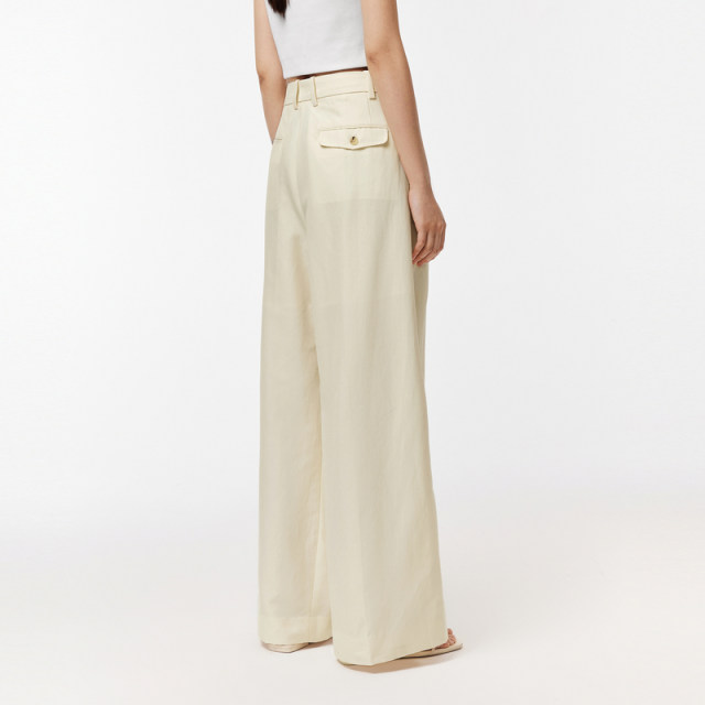 Spring and Autumn Sheep Wool Loose Trousers Women's Fashion Straight Suit Pants 2O7E13190