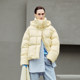 LESS95 chaqueta corta suelta con capucha de plumón de ganso blanco
