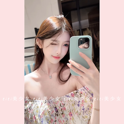 【TiTi美少女】淑女手工串珠花边纯欲一字肩设计短款上衣T恤小衫 - 图1
