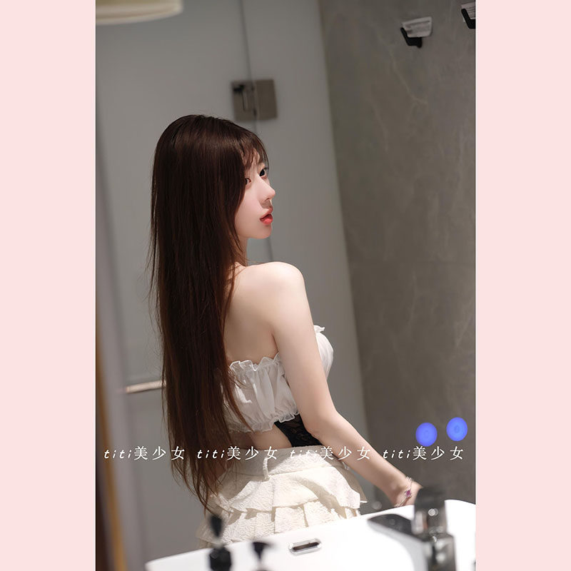 【TiTi美少女】拼色一字肩连体衣交叉镂空塑身蕾丝抹胸修身上衣,淘宝优惠券,粉丝福利购,淘宝优惠卷