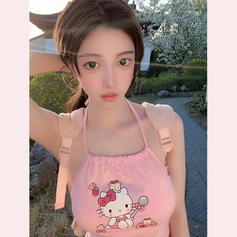 【TiTi美少女】甜美少女吊带背心粉嫩嫩穿搭纯欲显胸内搭外穿上衣,淘宝优惠券,粉丝福利购,淘宝优惠卷