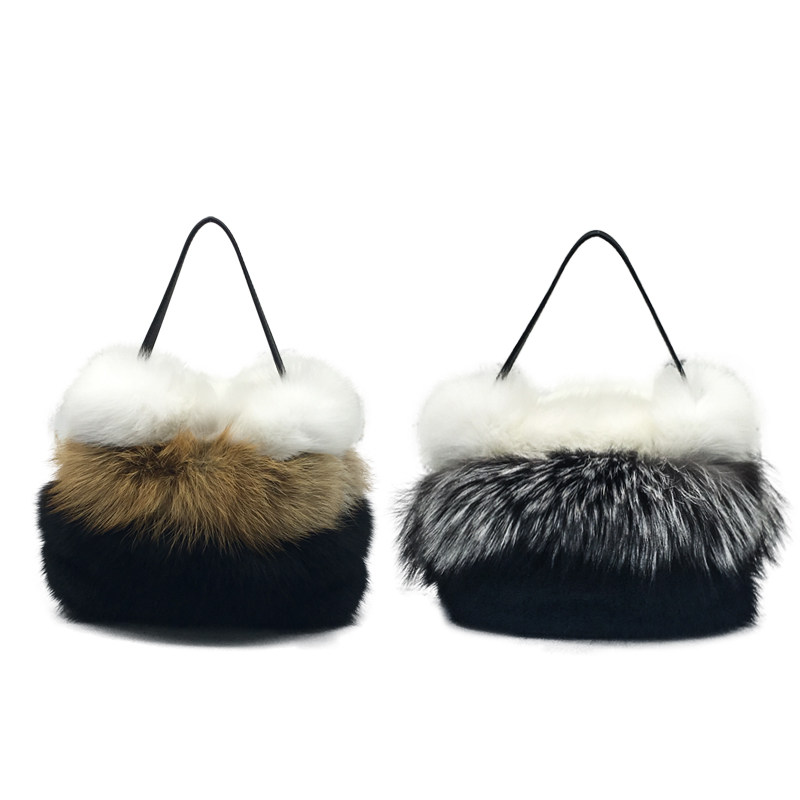 皮草包包女斜挎高级感2025冬季新款单肩毛绒撞色狐狸毛手提小方包,淘宝优惠券,粉丝福利购,淘宝优惠卷