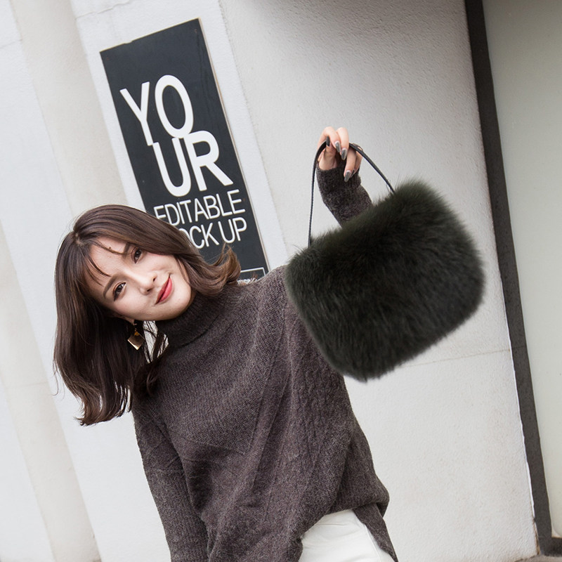 2025新款包包女狐狸毛皮草包手机包整皮斜挎暖手单肩真毛毛手提包,淘宝优惠券,粉丝福利购,淘宝优惠卷