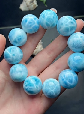 正品天然拉利玛高品质海纹石21mm手串男款手链文玩收藏珠宝饰品
