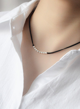 s925纯银项链女夏轻奢手工编织