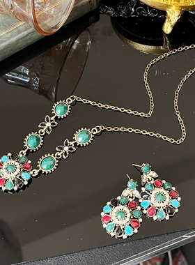 铜合金复古圆盘项链8066