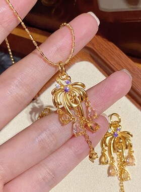 新中式国潮风白日焰火星如雨烟花项链女轻奢小众设计高级感送礼物