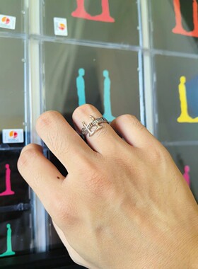 s925银韩国明星权志龙GD同款戒指