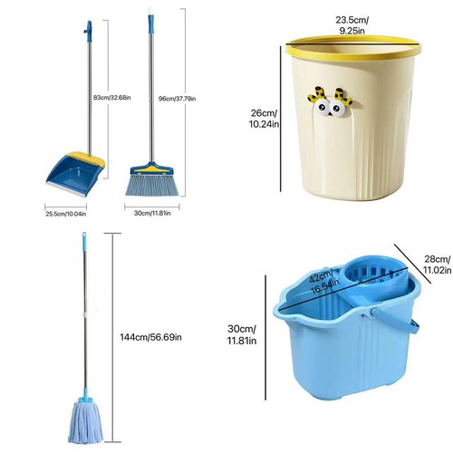 【清洁工具五件套】拖把桶毛巾布水拖扫把簸箕垃圾桶打扫卫生家用 - 图0