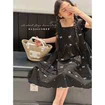 South Korean childrens clothing small flying sleeves girl polo dress 2023 summer dress new high-end girl child summer dress