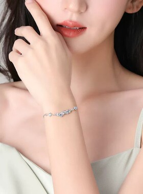 足银999南极星蓝锆石手链