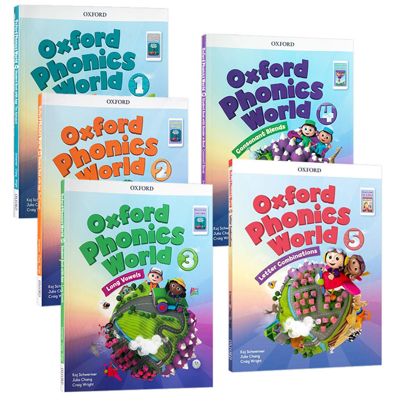 新版少儿英语自然拼读phonics教材牛津英语拼读世界 Oxford Phonics World 12345册 英文原版 小学英语语音拼写OPW配套学习APP