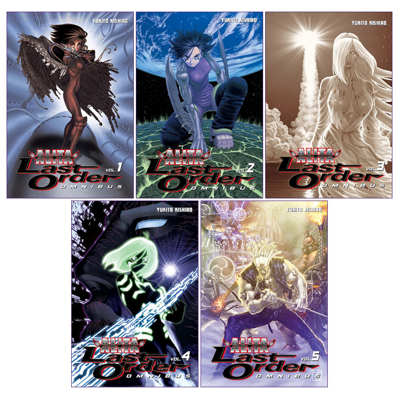 英文原版 Battle Angel Alita Last Order Omnibus 阿丽塔 战斗天使 最终命令 精选集5册 日本同名动漫漫画 Yukito Kishiro