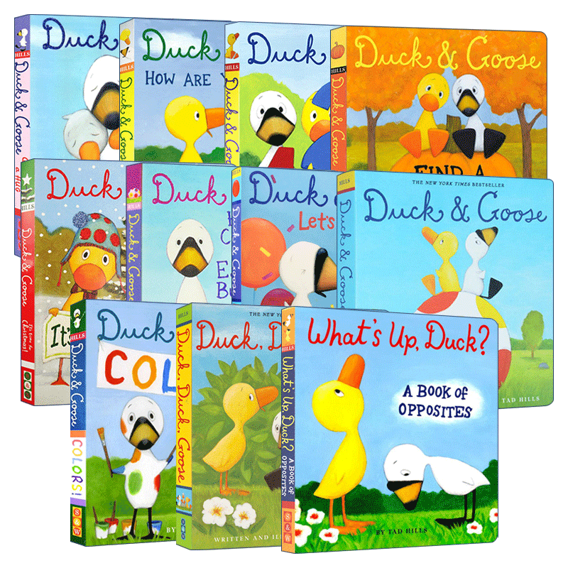 英文原版 Duck & Goose 小黄鸭与小白鹅系列11册 儿童启蒙学习纸板书 亲子教育共读绘本 Tad Hills 英文版 进口英语原版书籍