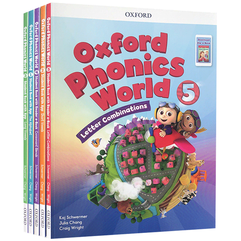 新版少儿英语自然拼读phonics教材牛津英语拼读世界 Oxford Phonics World 12345册 英文原版 小学英语语音拼写OPW配套学习APP