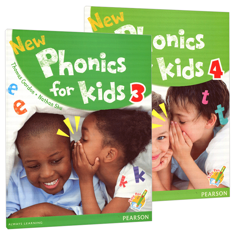 香港朗文幼儿英语自然拼读教材2册 英文原版 New Phonics for kids 3-4级别 学生用书 培生分级阅读 亲子幼儿中班教材 书籍