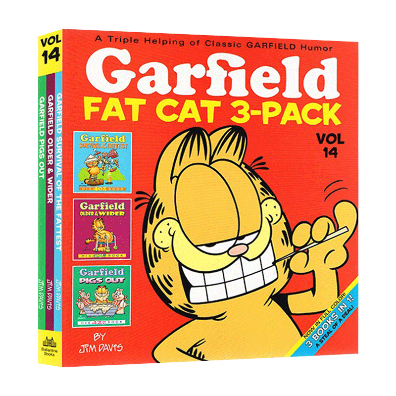Garfield Fat Cat 3-Pack #14 加菲猫漫画3本套装14进口原版英文书籍 - 图0
