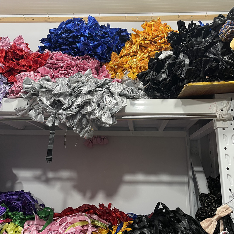 bow tie 男女 团体合唱闪亮片蝴蝶结 幼儿童舞台表演出大红色领结 - 图1