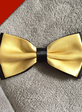 bow tie 男女结婚休闲商务正装伴郎礼服浅金色黄色英伦蝴蝶结领结