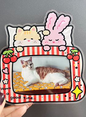 卡通小猫3寸亚克力磁吸冰箱贴