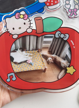 3寸小卡情侣相框磁吸冰箱贴卡通Kitty装饰礼物生日亚克力冰箱贴